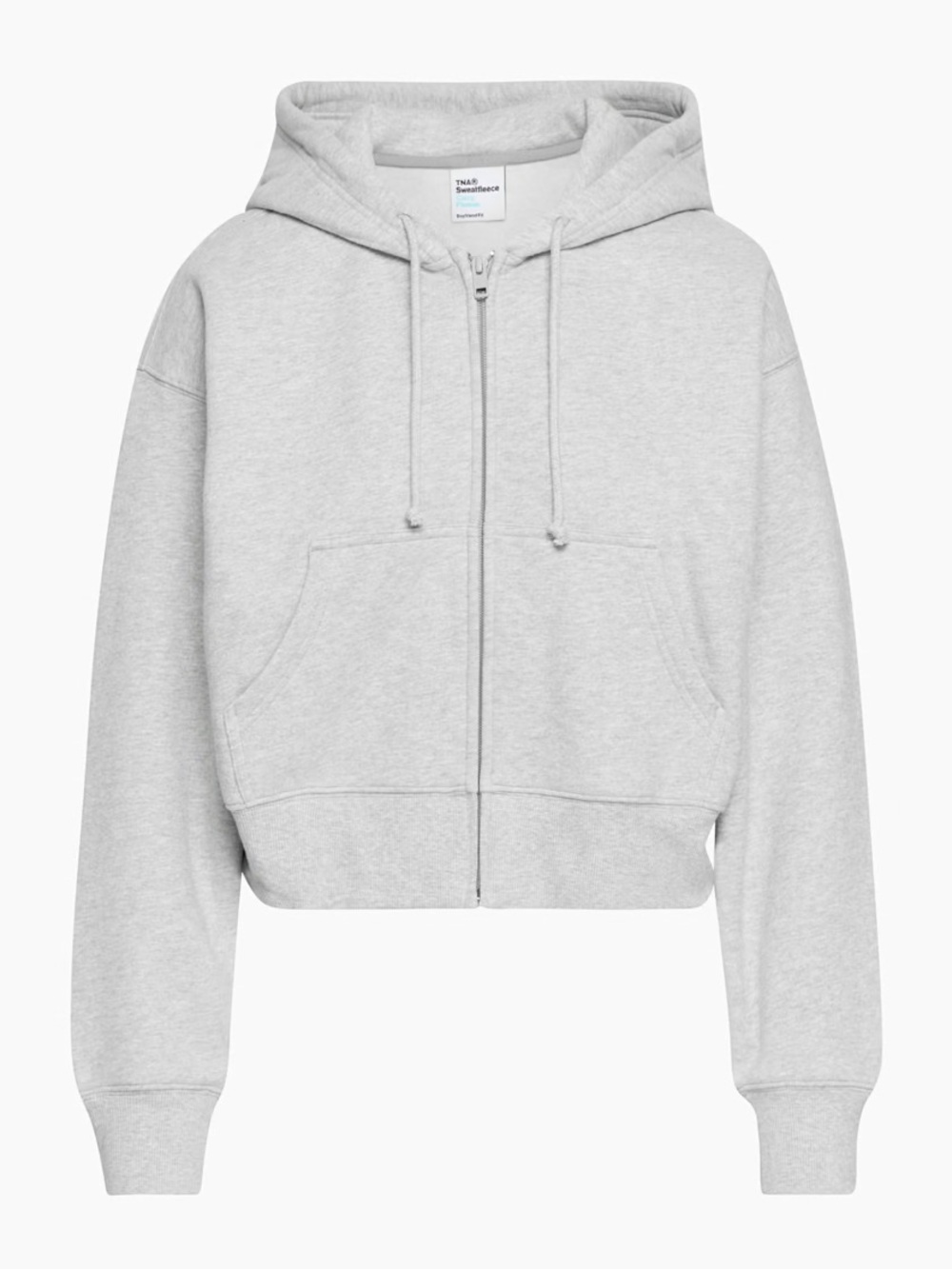 Aritzia Cozy Sweatfleece Boyfriend Boxy Zip Hoodie Heather Chrome